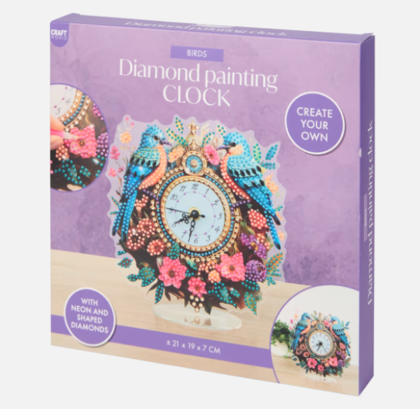 Diamond Painting Blumen Uhr